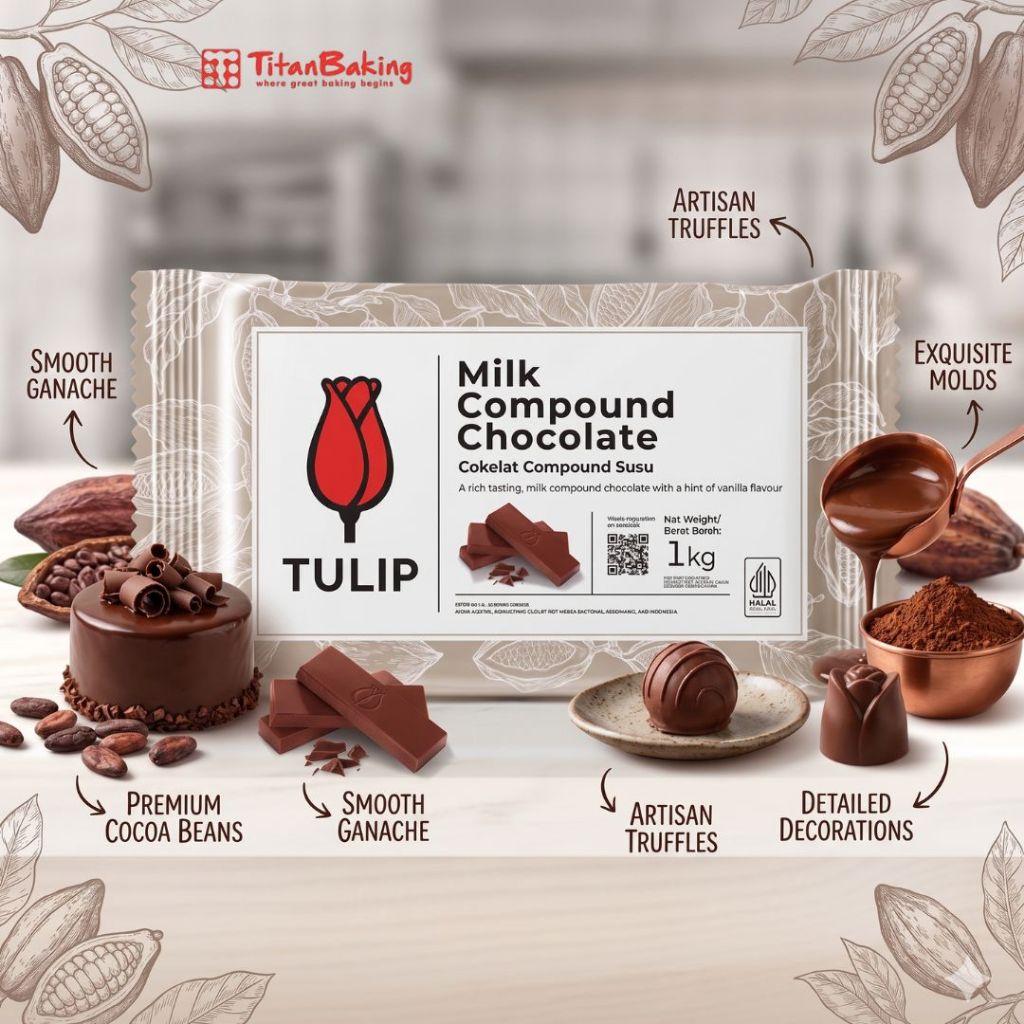COKLAT BLOK TULIP MILK COMPOUND 1KG