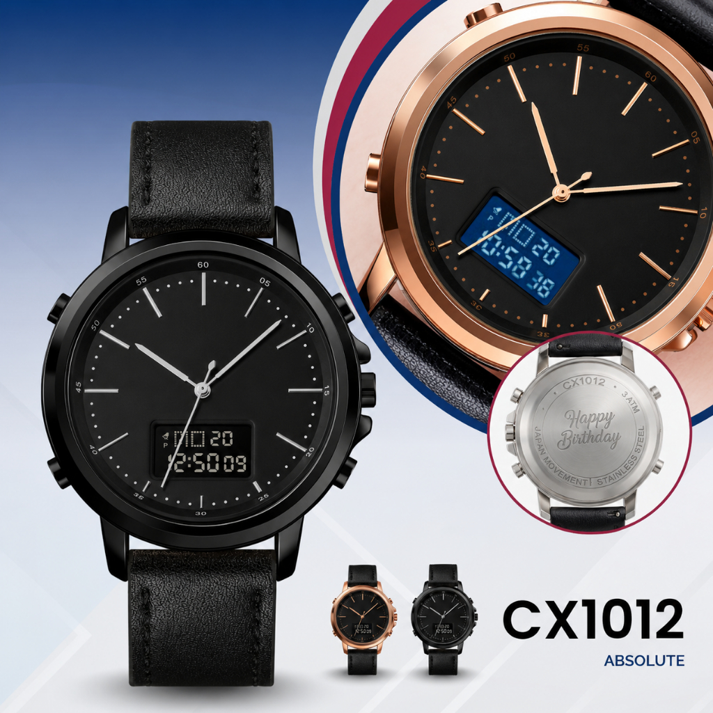 JAM CHRONOX Jam Tangan Pria Kulit Analog Digital - CX1012 ABSOLUTE