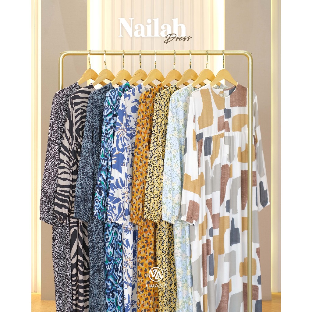 [VHIANA] NAILAH DRESS // Gamis Rayon Premium // Homedress Rayon by Vhiana