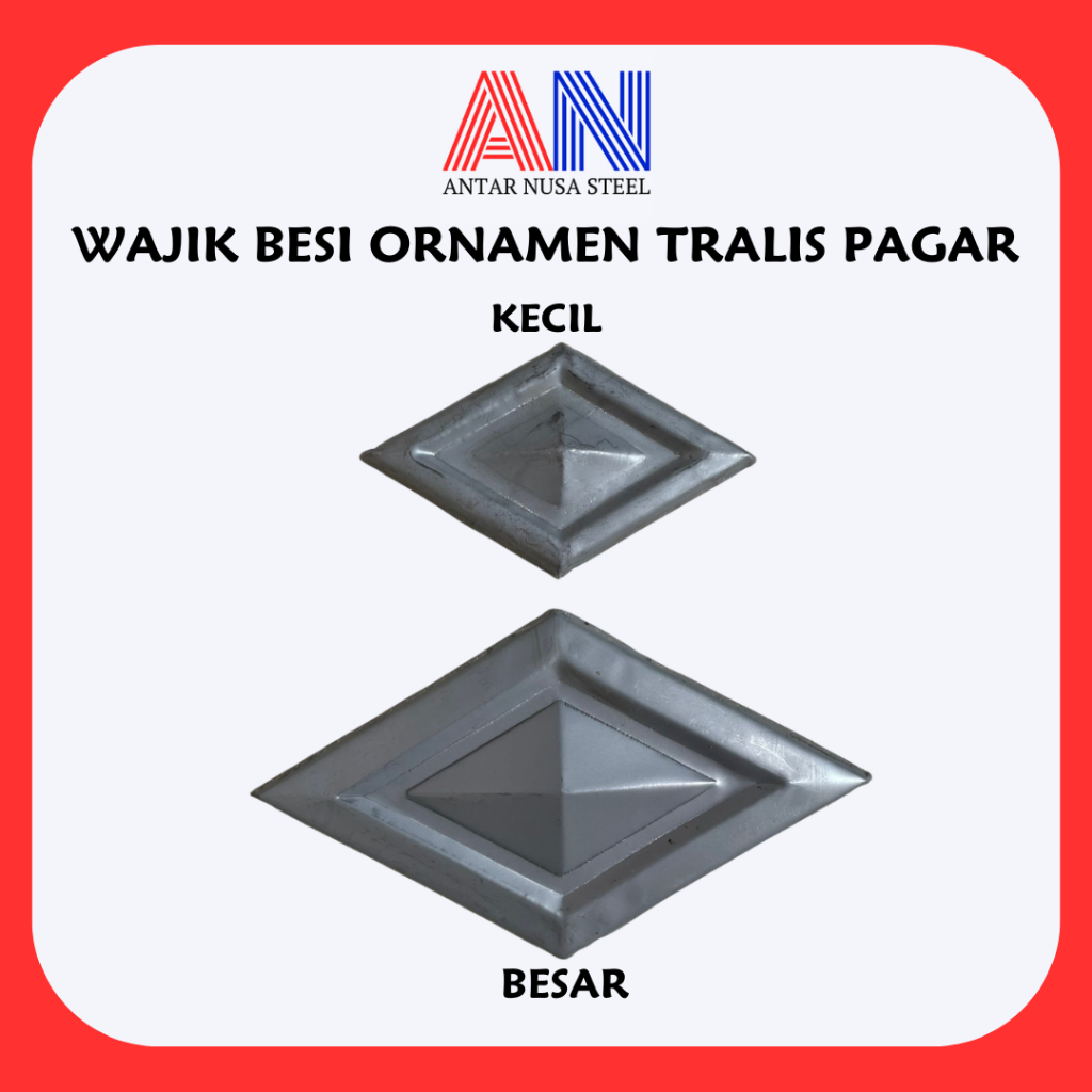 WAJIK BESI ORNAMEN PAGAR TRALIS BESI TAMPILAN 1 MUKA | WAJIK KECIL WAJIK BESAR  ORNAMEN PAGAR TRALIS
