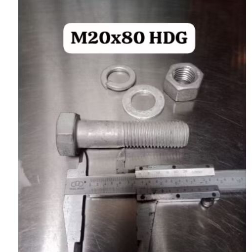 Baut hotdeep galfanis M 20 x 80