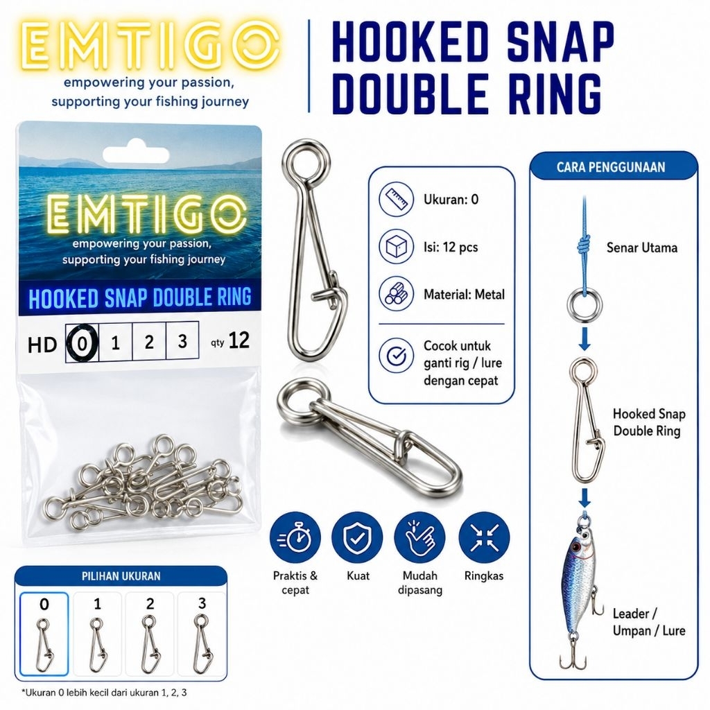 Hooked Snap Double Ring Pancing by Emtigo Size 0-3
