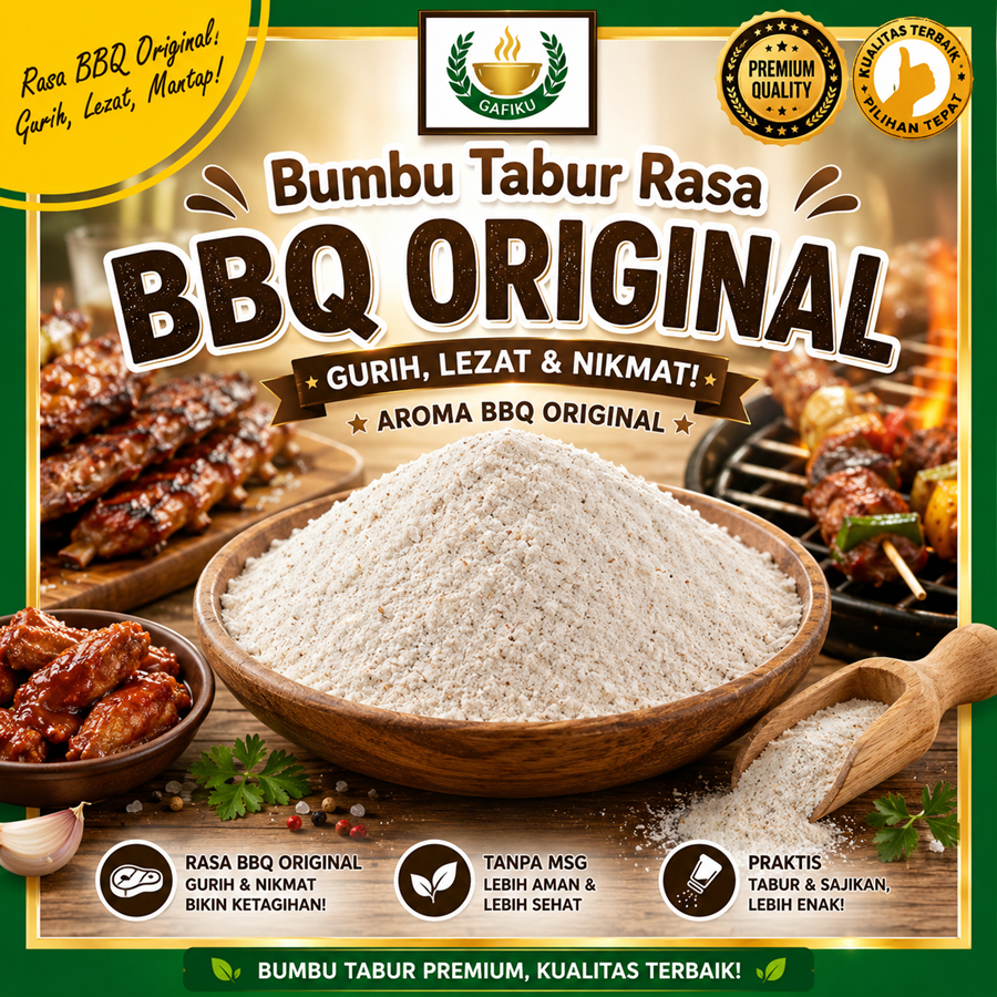 Bumbu Tabur Rasa BBQ Original (Putih), Jual Bubuk Tabur Barbeque Original (Putih) Murah Enak Aman