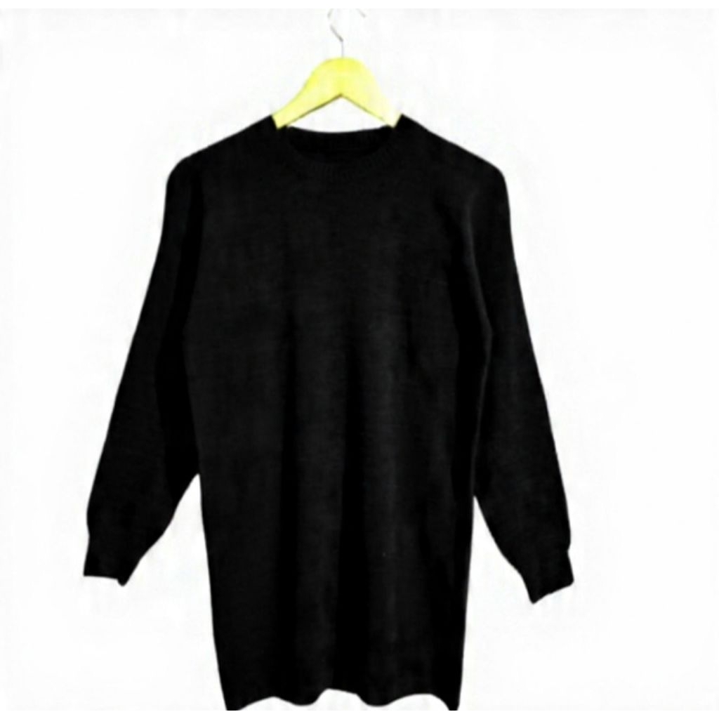SWEATER RAJUT TUNIK BELAH SAMPING