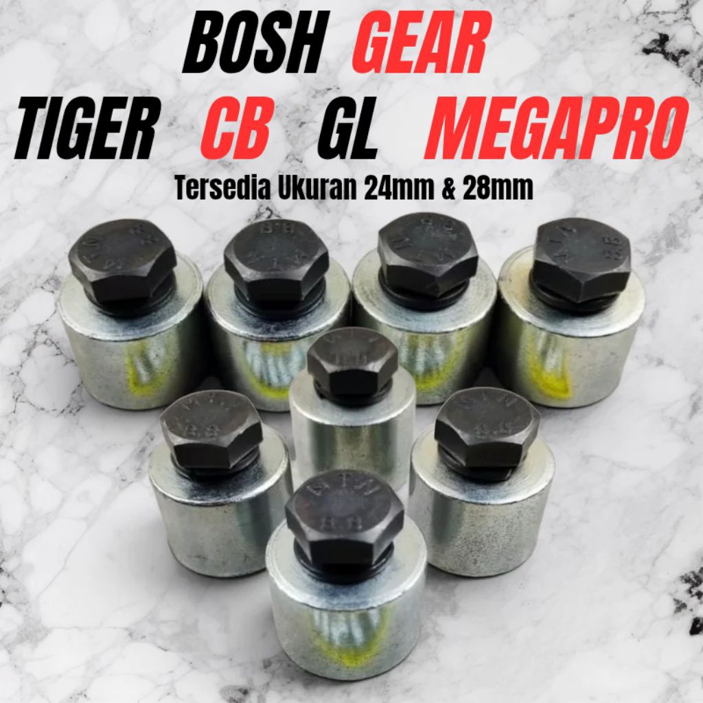 Bosh Gear Tiger CB GL Megapro Besi Premium Tebal Padat Baut Mur Ring Baja