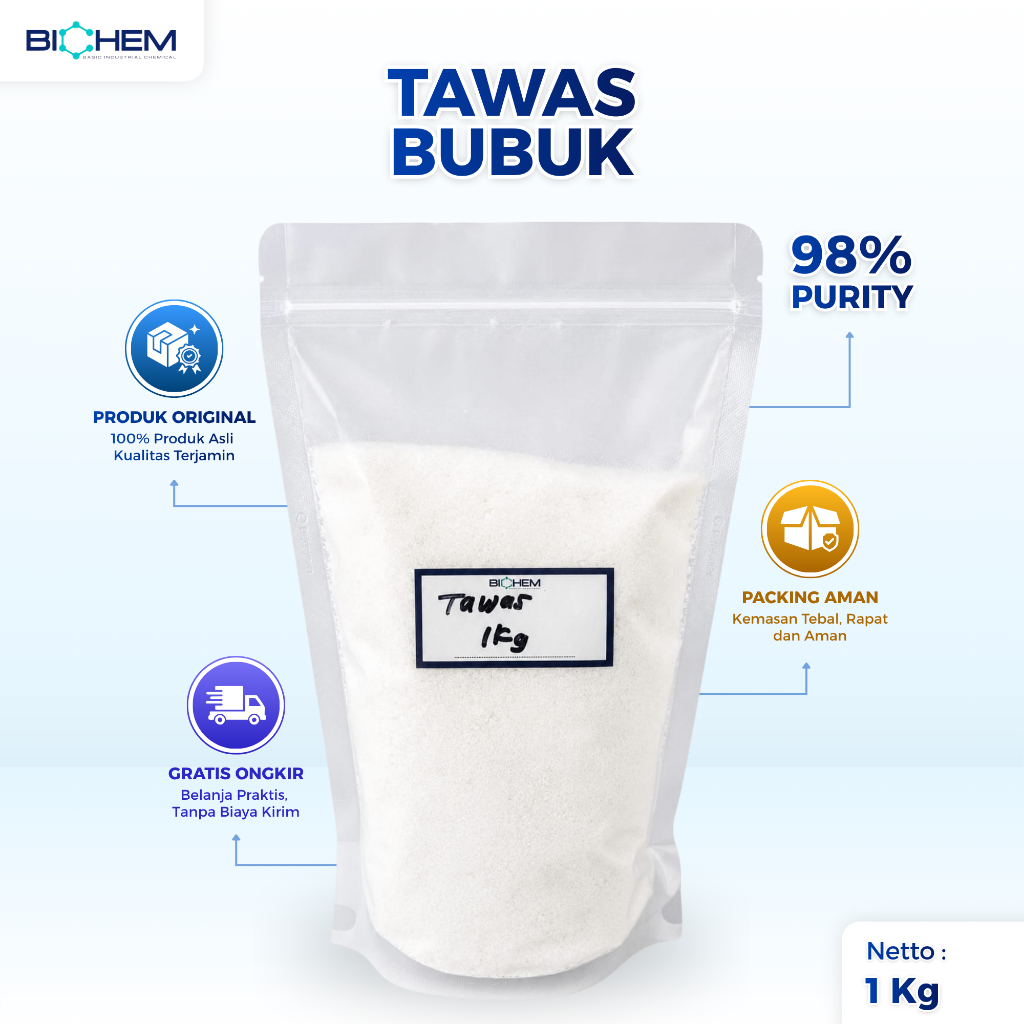 Tawas Bubuk Kristal Murni – Penjernih Air & Deodoran Alami