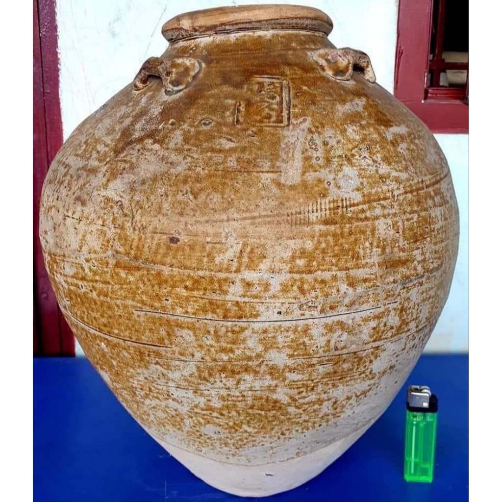 Guci besar jumbo keramik tua china dinasty sung temuan laut dengan stempel embos langka