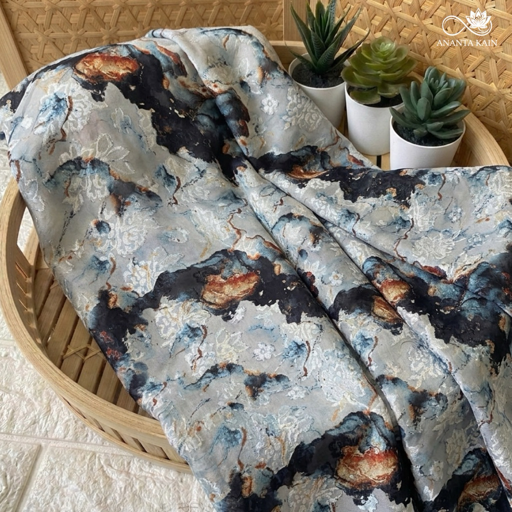 Kain Sifon Uragiri Motif Premium / Kain Ceruty Uragiri Cradenza Silk / Bahan Dress Gamis Kebaya Tuni