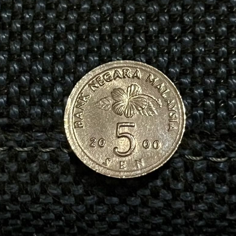 KOIN 5 SEN MALAYSIA 2000 ERROR BINGKAI GESER