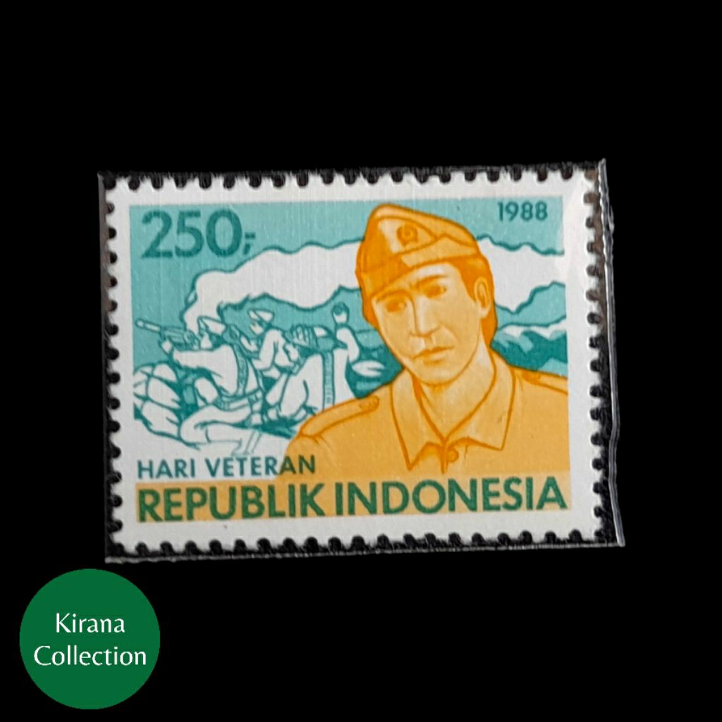 LOT F273 KOLEKSI PRANGKO KUNO INDONESIA I-350 1V HUT LEGIUN VETERAN RI KE 31 1988