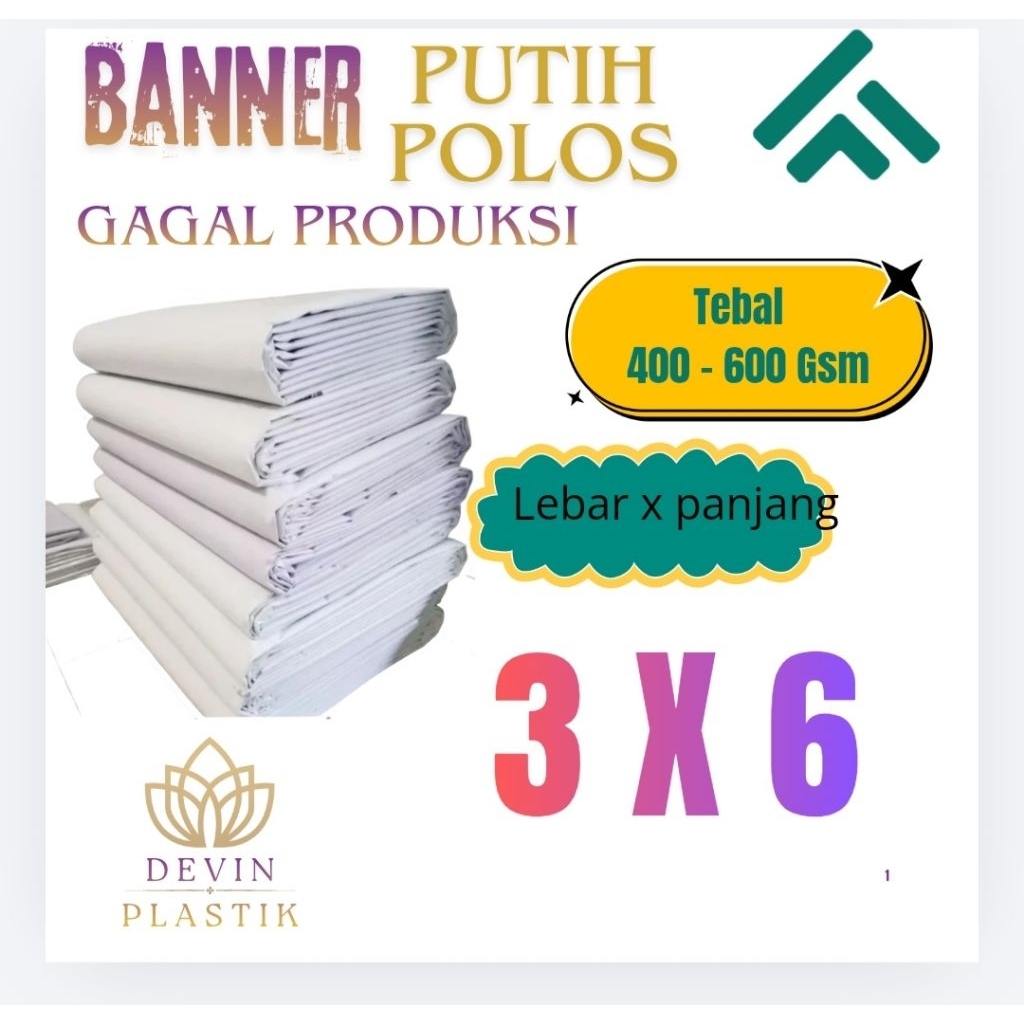Banner/Spanduk Polos Bekas Bagus 3 X 6 Meter