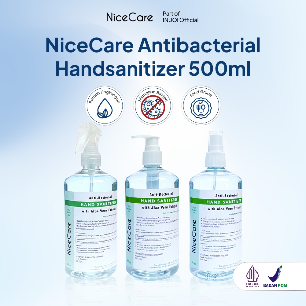 NICE CARE Hand Sanitizer Liquid 500ml - Pump Trigger Spray Refill