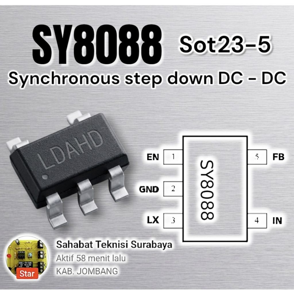 ic SY8088 sot23-5 | sy8088aac | SY 8088 AAC 1.0A Synchronous Step-Down Converter ic Vcore code ic LD