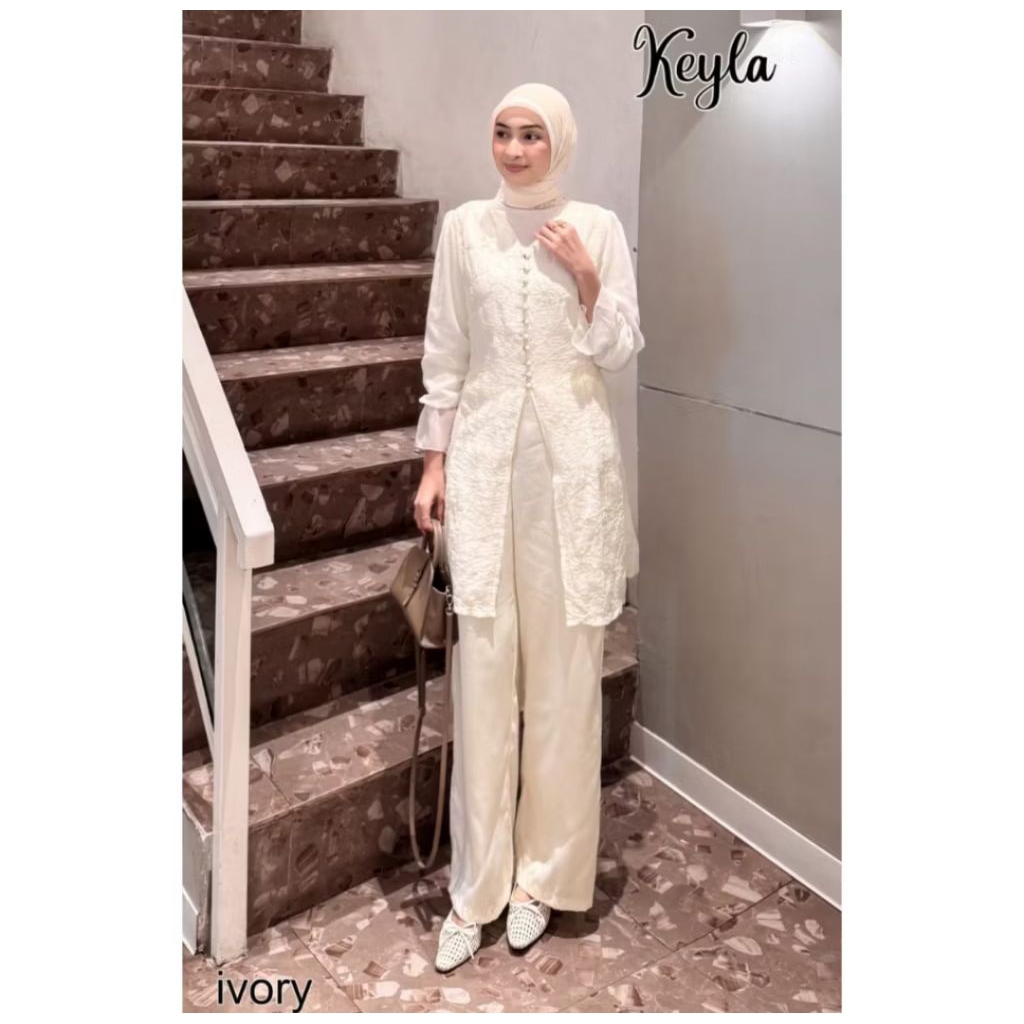 KEYLA SETELAN CELANA TUNIK SETCEL PESTA KONDANGAN LEBARAN SERAGAM BRIDESMAID NIKAHAN LAMARAN