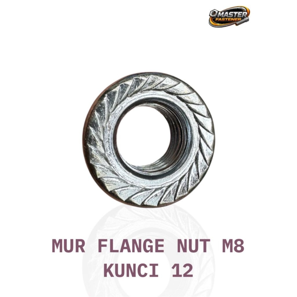 Mur Flange Nut M8 Kunci 12 Baut 12 Pitch 1.25