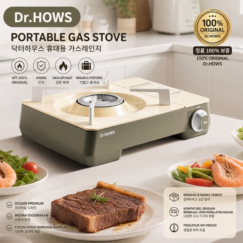 New Kompor Gas Portable Dr. Hows Original / Twinkle Portable Stove Dr. Hows / Kompor Ala Korea Varia