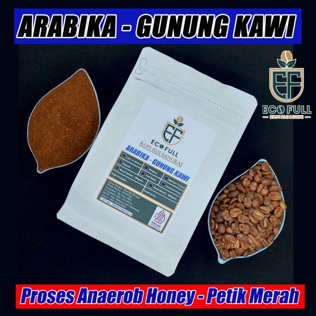 Kopi Arabika Gunung Kawi Anaerob honey, natural, full wash Petik Merah