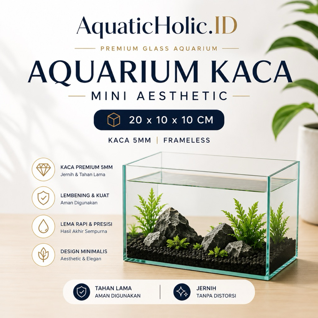 Aquarium kaca mini 20*10*10 kaca 5mm frameless