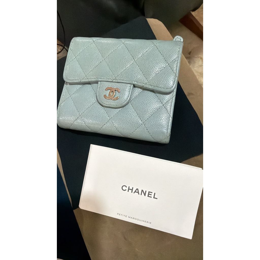 chanel trifold compact wallet