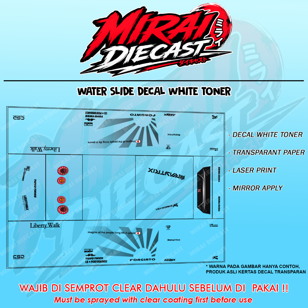 Decal Hot wheels Nissan R35 LBWK Japan sun black