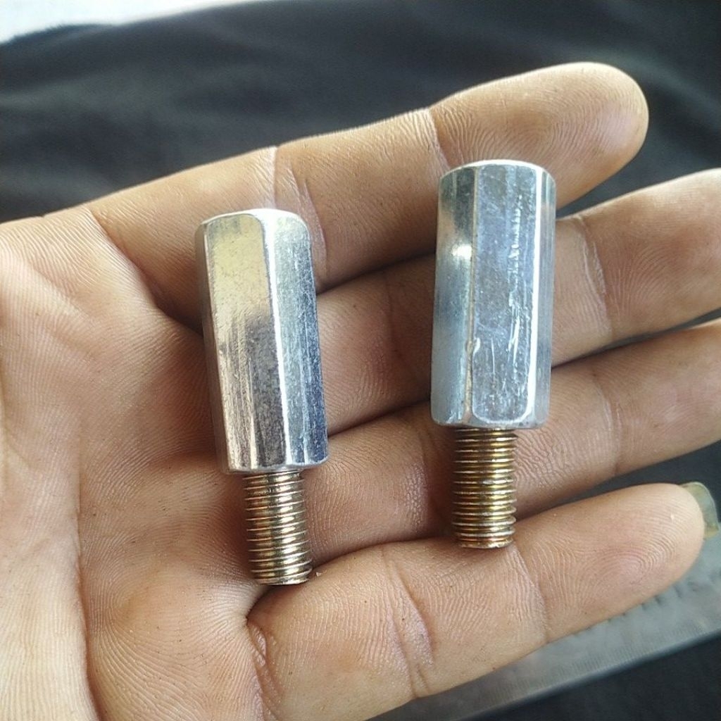 SUZUKI // 2biji sambungan spion motor Suzuki dan sepeda listrik ukuran baut 12 kunci 13 panjang 4,5c