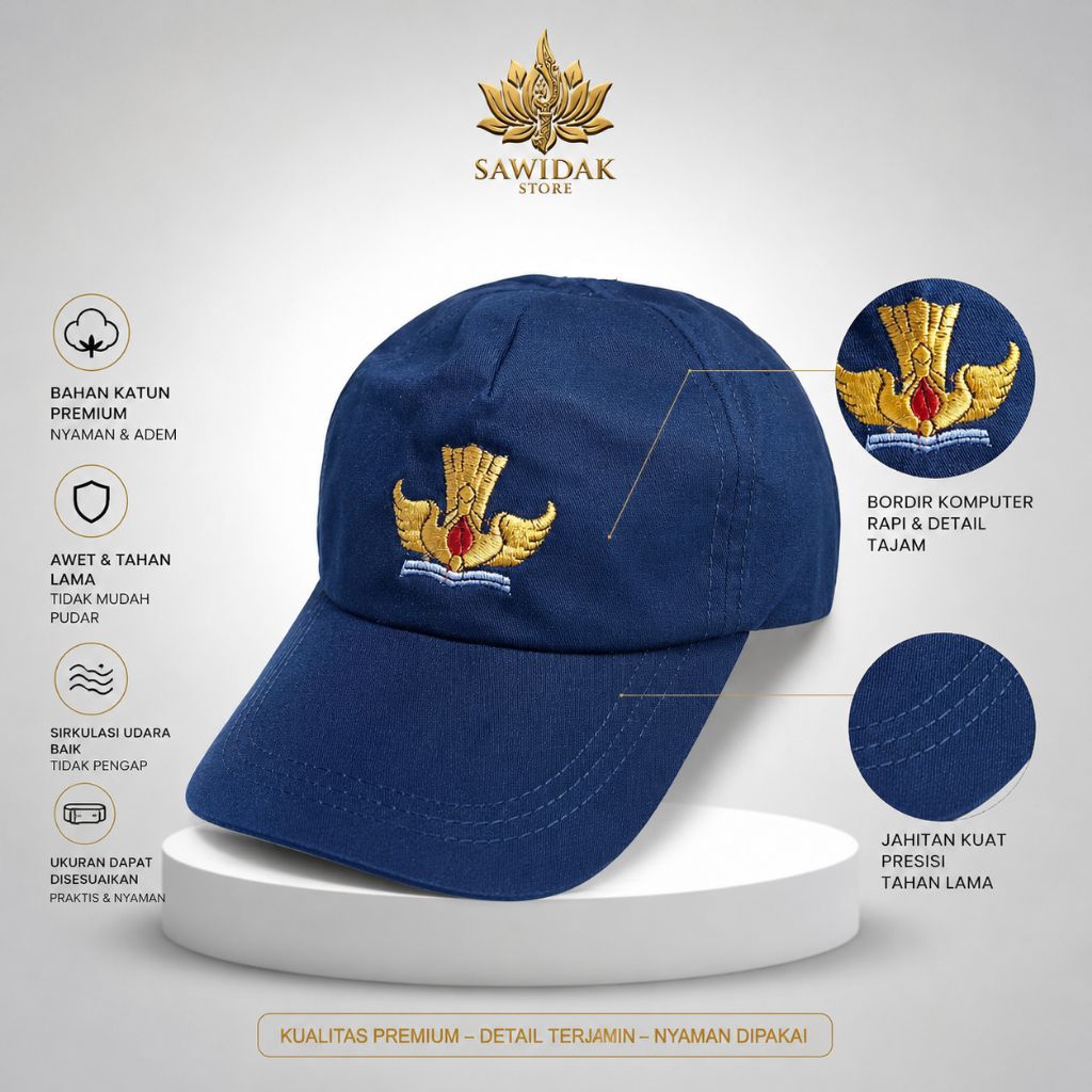 Topi Sekolah SMP / Atribut Topi Sekolah SMP / Perlengkapan Topi Sekolah SMP