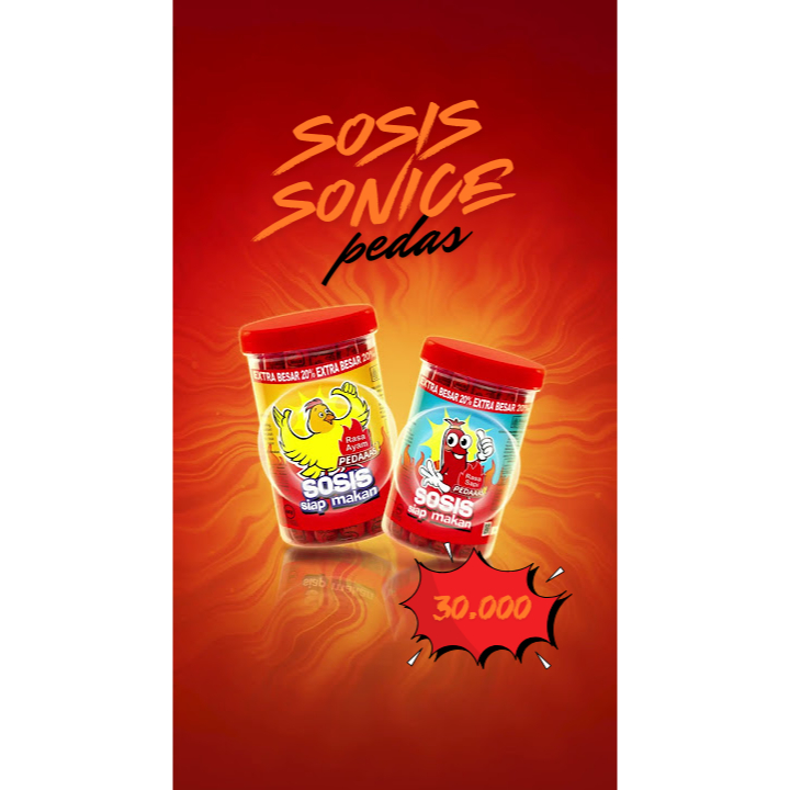 Sosis Siap Makan So Nice Rasa Sapi Pedas Isi 24+1 Pcs