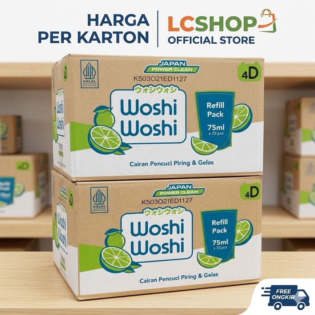 WOSHI WOSHI SABUN CUCI PIRING 75ML KARTONAN