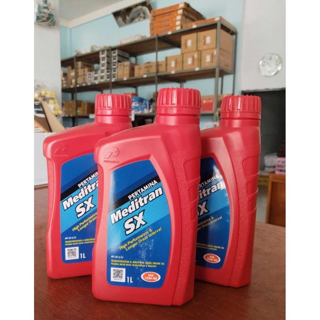 Meditran SX 1 Liter - Performa Mesin Diesel, Kekentalan 15W 40, Oli Asli