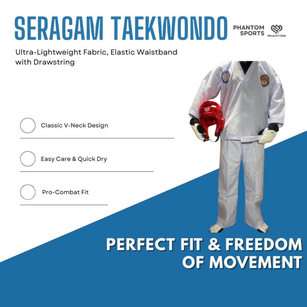 SERAGAM TAEKWONDO - DOBOK SERAGAM TAEKWONDO FIGHTER - BAJU TAEKWONDO DOBOK