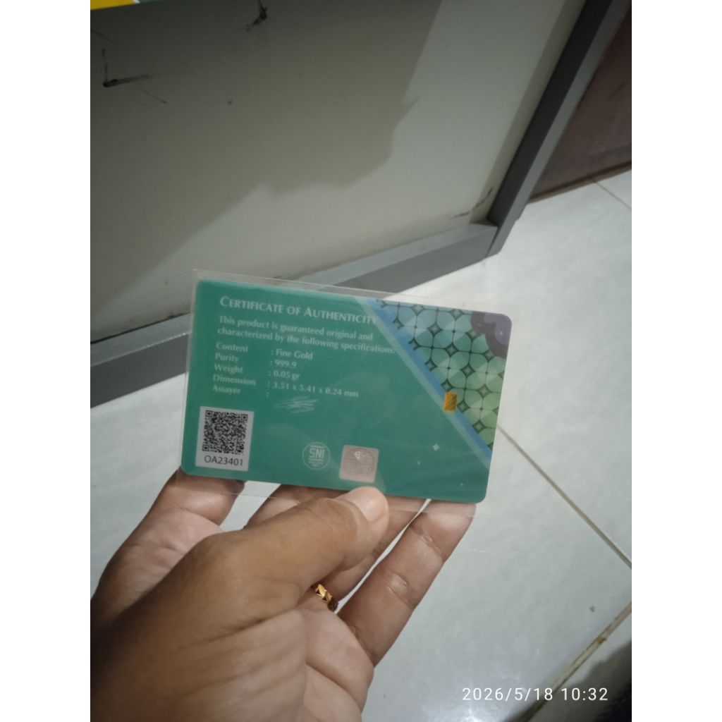 UBS gold 0.05 Gift series original bersertifikasi