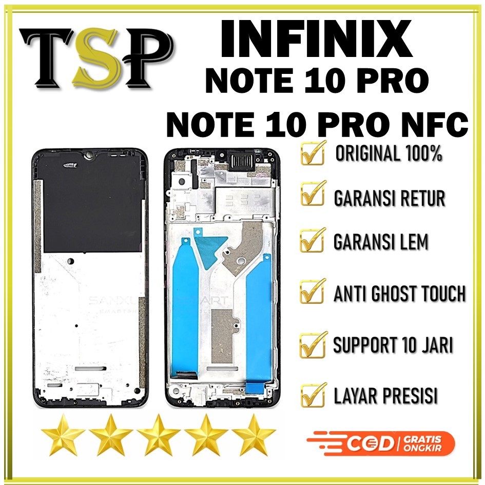 FRAME LCD INFINIX NOTE 10 PRO / NOTE 10 PRO NFC FRAME BEZZEL TULANG TENGAH ORIGINAL ORI 100%