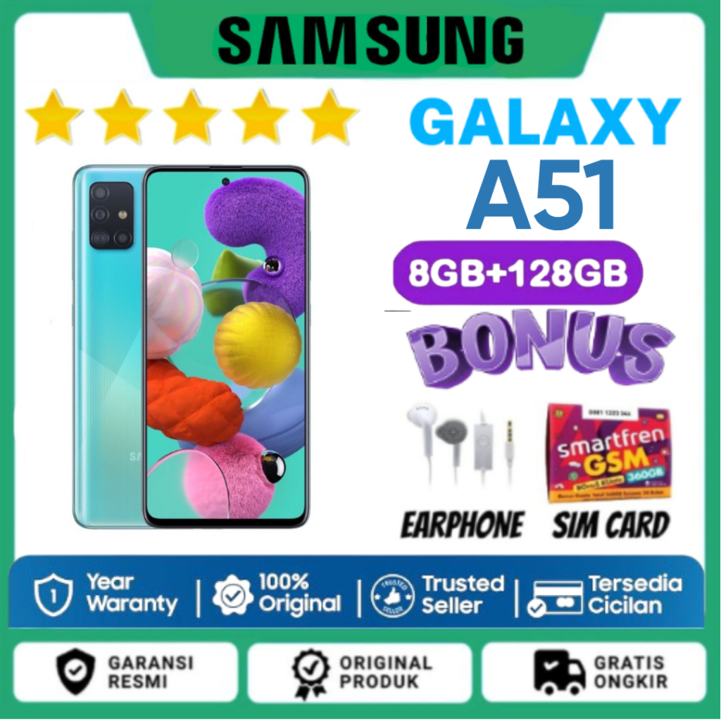 HP SAMSUNG A51 8GB/128GB GARANSI RESMI DAN EXTRA BONUS