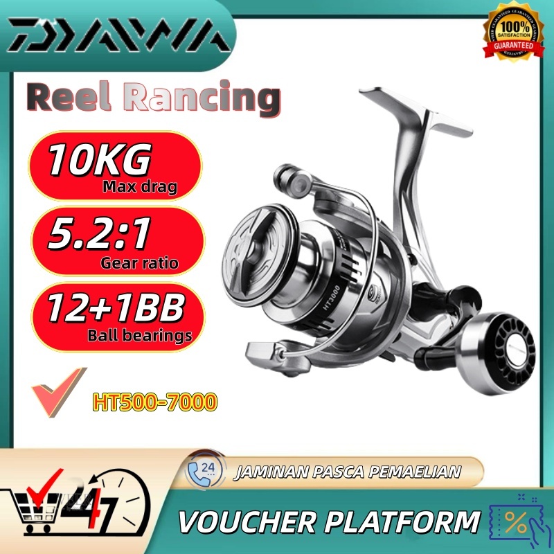 DAIWA Reel Pancing Series HT500-7000 5.2:1 Gear Ratio 12+1 Ball Bearing Rel Rill Real Rol Ril Gulung