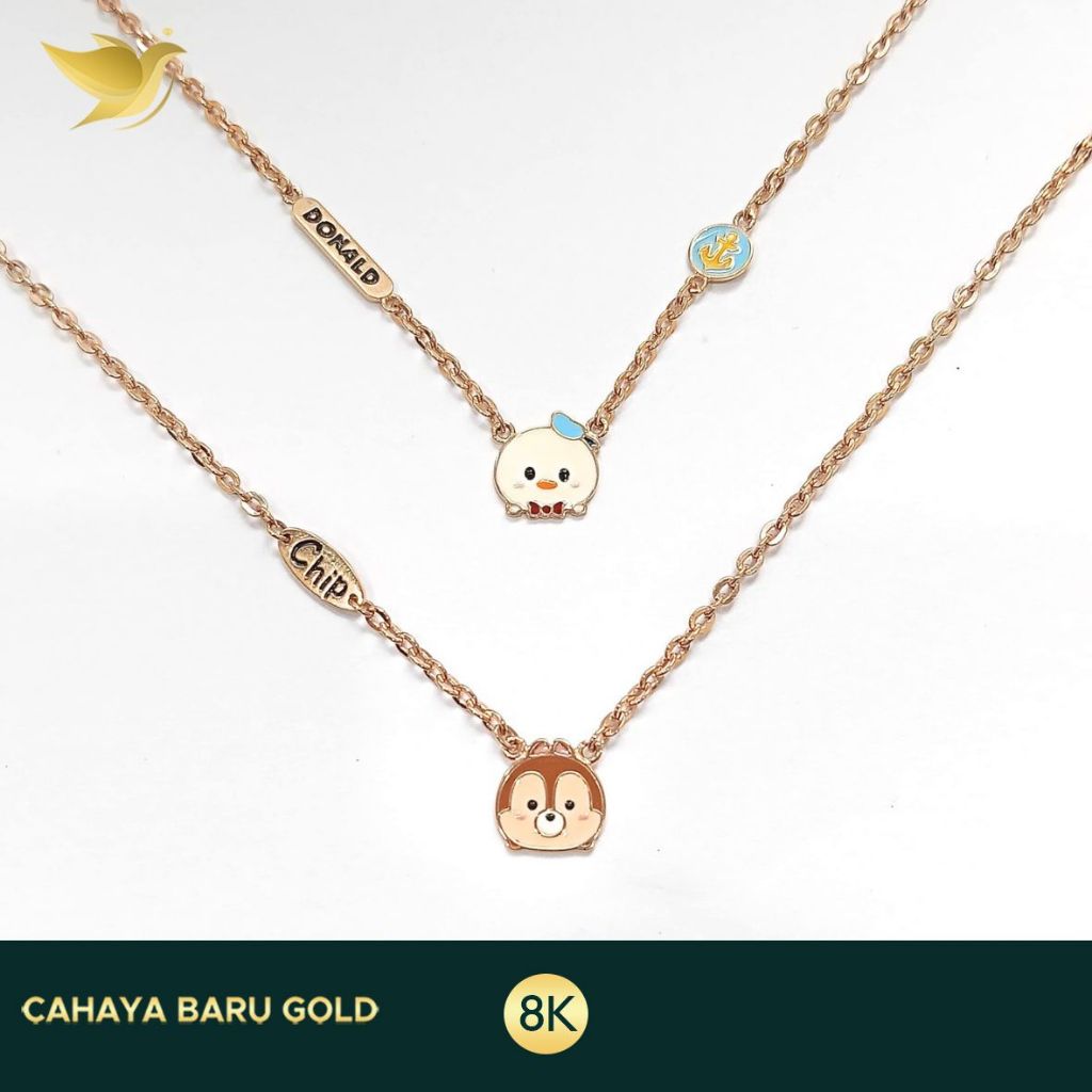 Kalung Emas Koye Anak Chip & Donald 8K Cahaya Baru