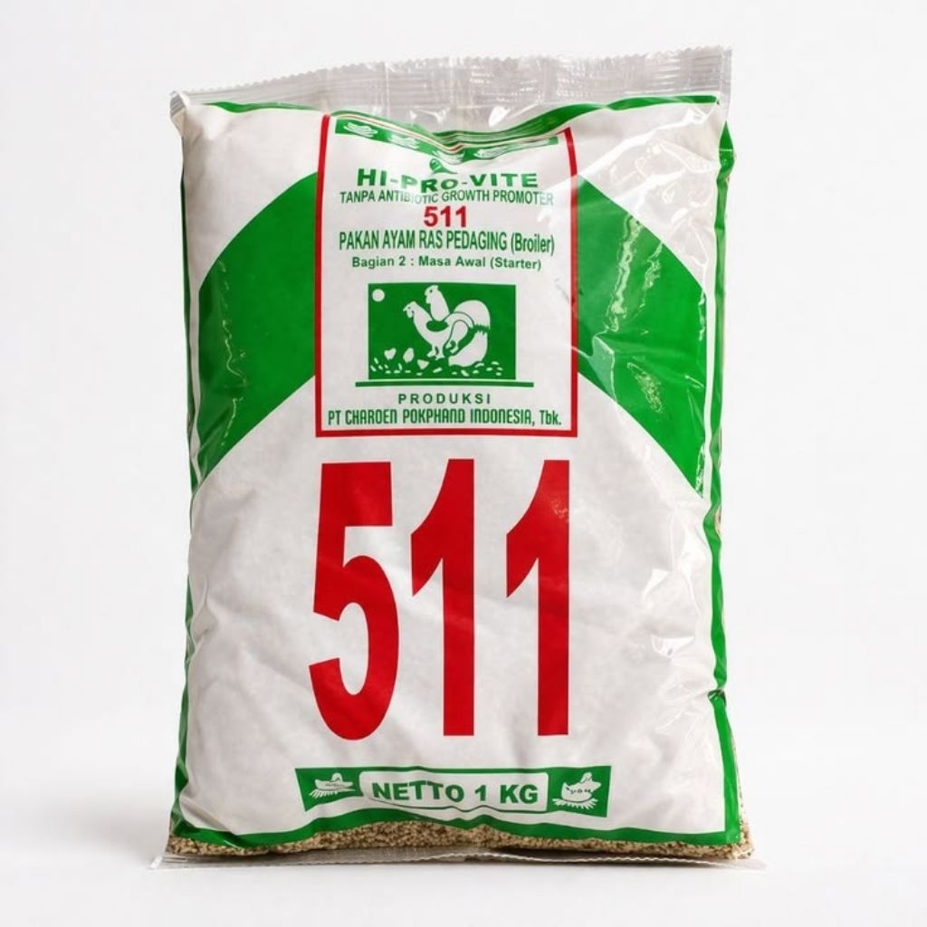 PAKAN AYAM CP 511 1kg Charoen Pokphand Pakan AYAM PEDAGING