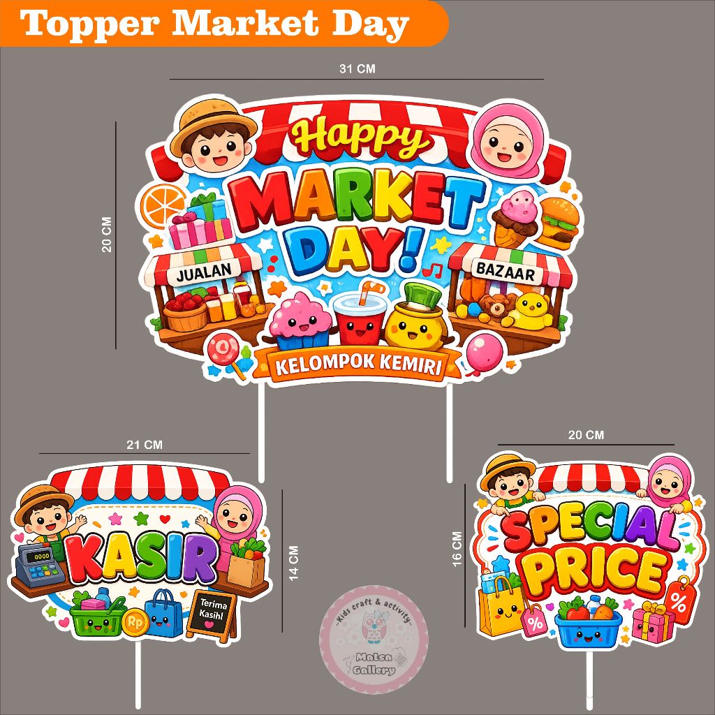 Market day Props / Properti Dekorasi Market Day / topper market day