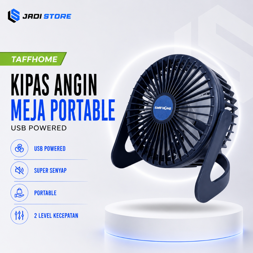 TaffHOME Fan Kipas Angin Mini Meja Portable Desk Fan USB 5 Inch 2.5W Mobil