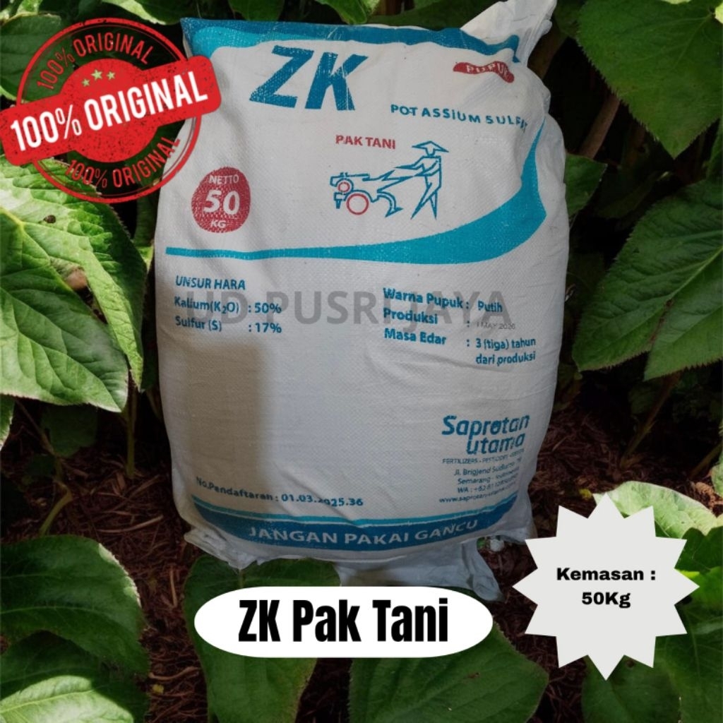 Pupuk ZK Pak Tani kemasan 50Kg