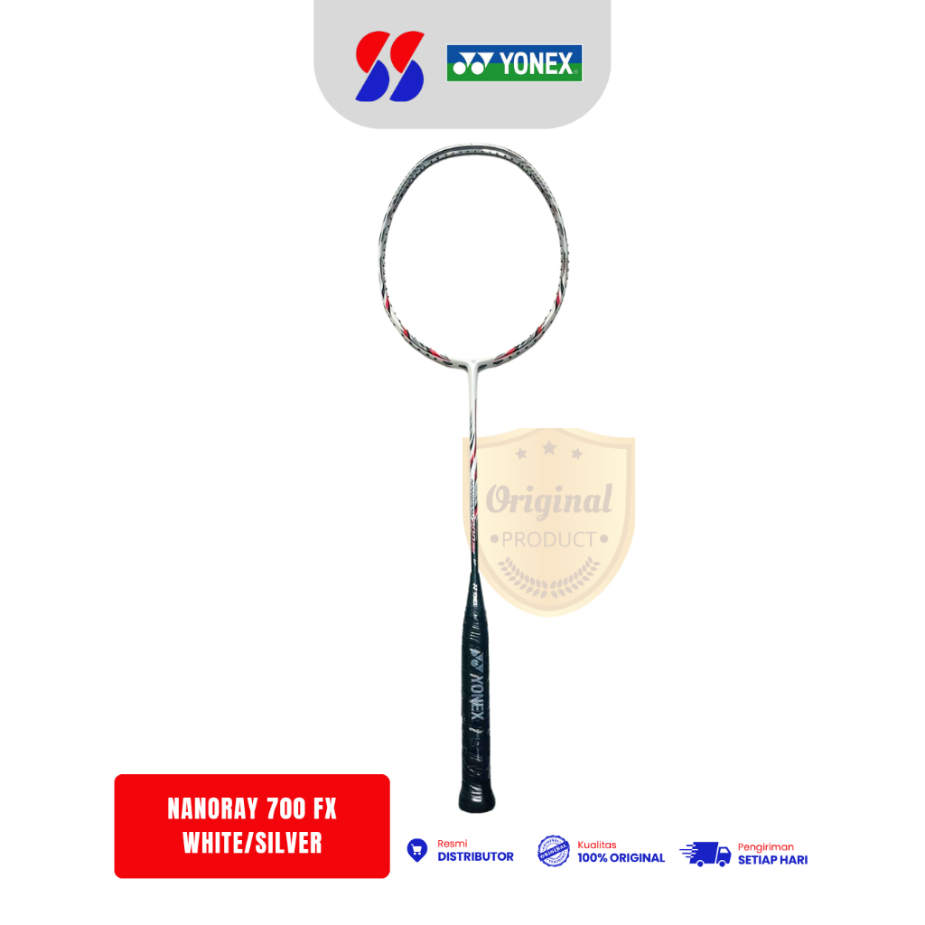 Raket Badminton Yonex Nanoray 700 FX Original- White/Silver