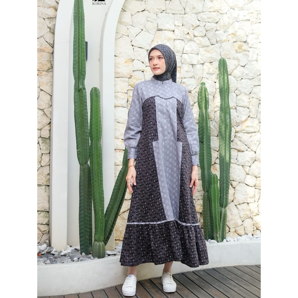 Madina Midi Korina /korina terbaru/gamis korina/korina midi terbaru