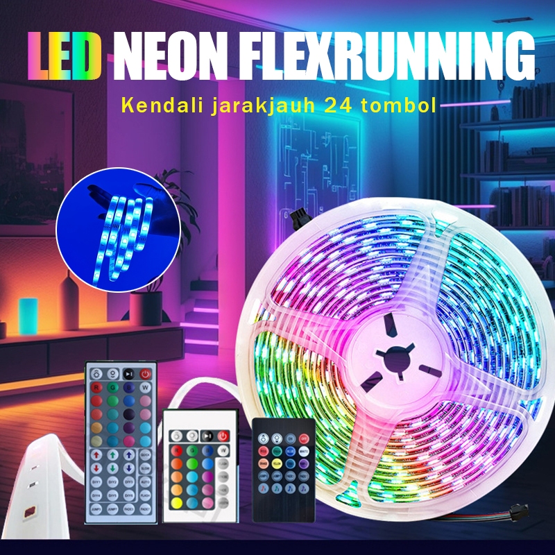 Lampu Led Neon Flex Neonflex RGB Running5M/10M  Remot Control / Lampu Neon Flex Running Remote