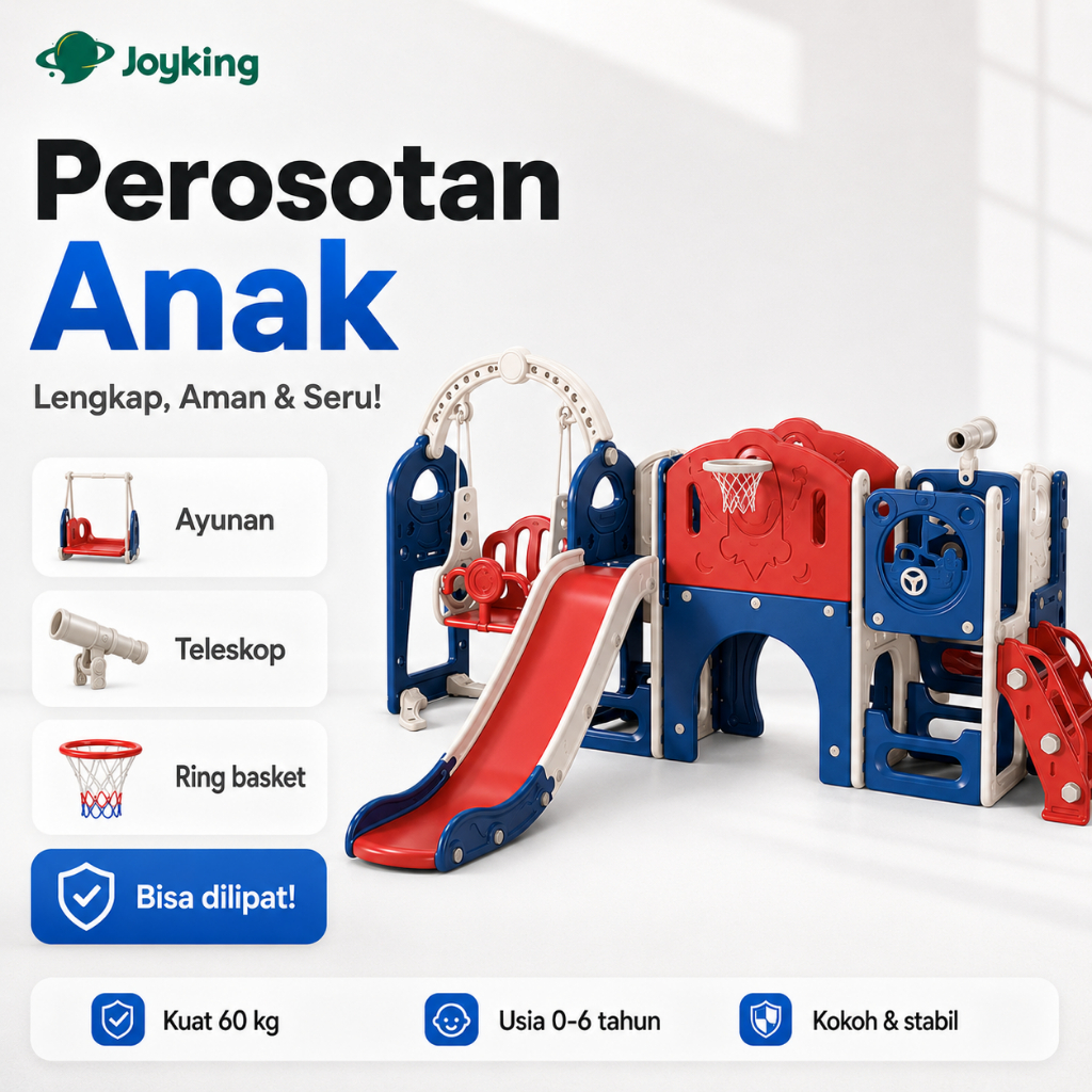 JOYKING Mainan Perosotan Anak Ayunan MOLION Biru L - Stabilitas Tinggi, Anti-Slip, Mudah Dipindahkan