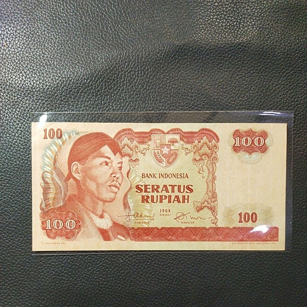 Uang kuno 100 rupiah Sudirman tahun 1968 seri X UNC