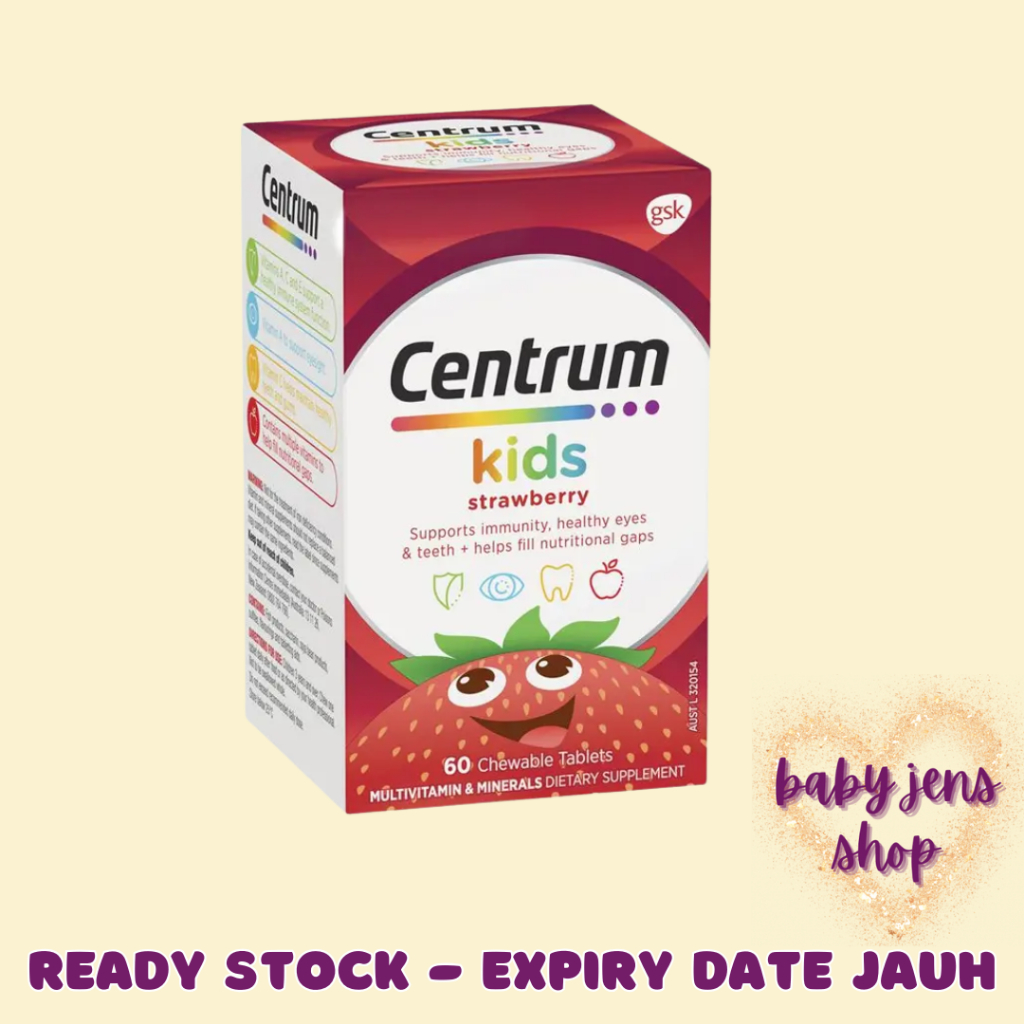 Centrum Kids Multi Vitamin 60 Strawberry Tablets Multivitamin
