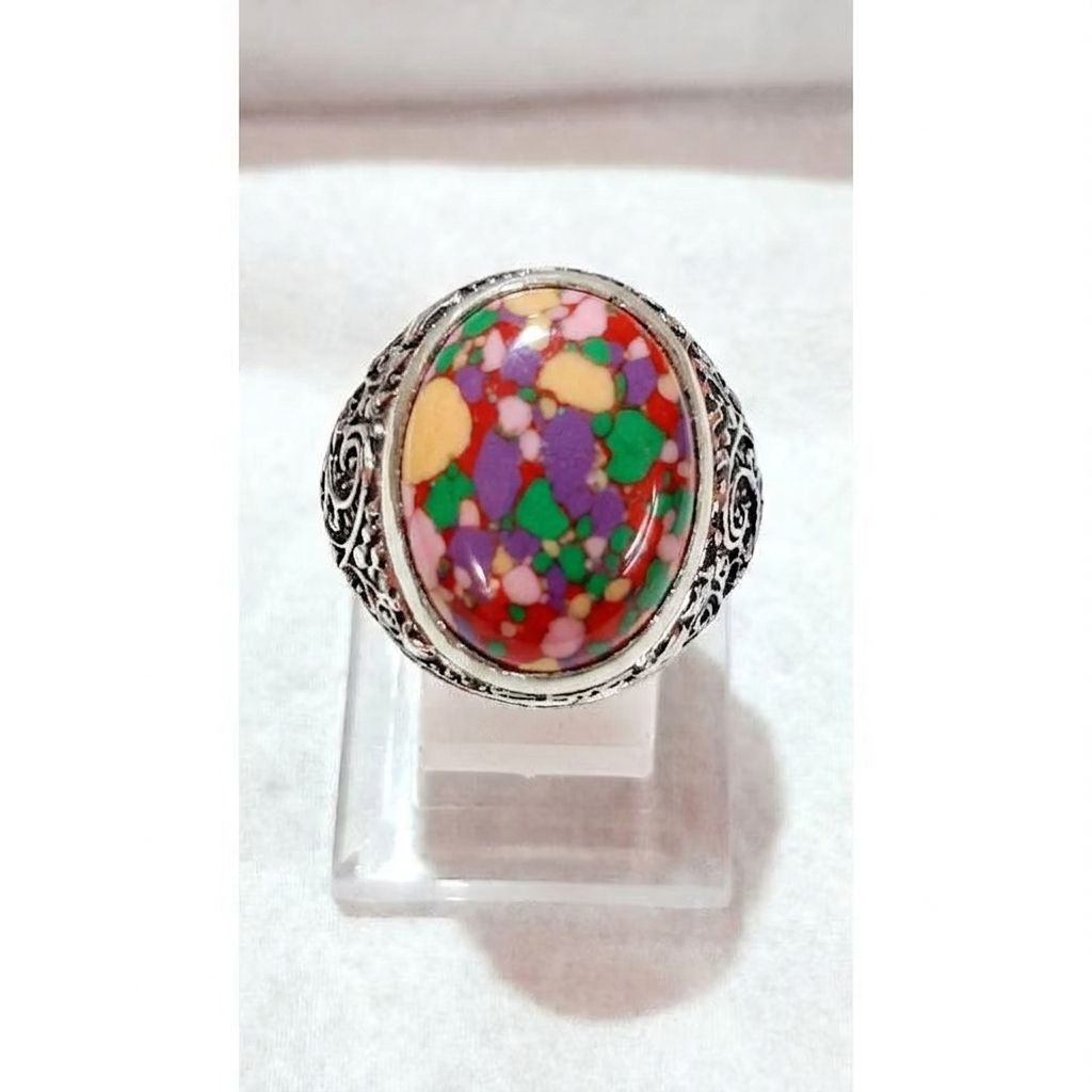 cincin batu akik pancawarna shanghai mban ALPAKA SUPER