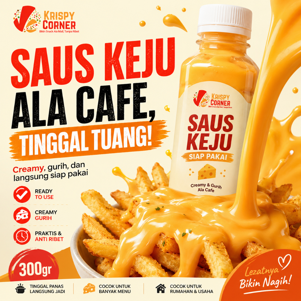 SAUS KEJU SAOS KEJU SAUCE KEJU ALA RICHEESE FACTORY CHEDDAR CHEESE SAUCE SIAP SAJI NACOS SAUS KEJU G