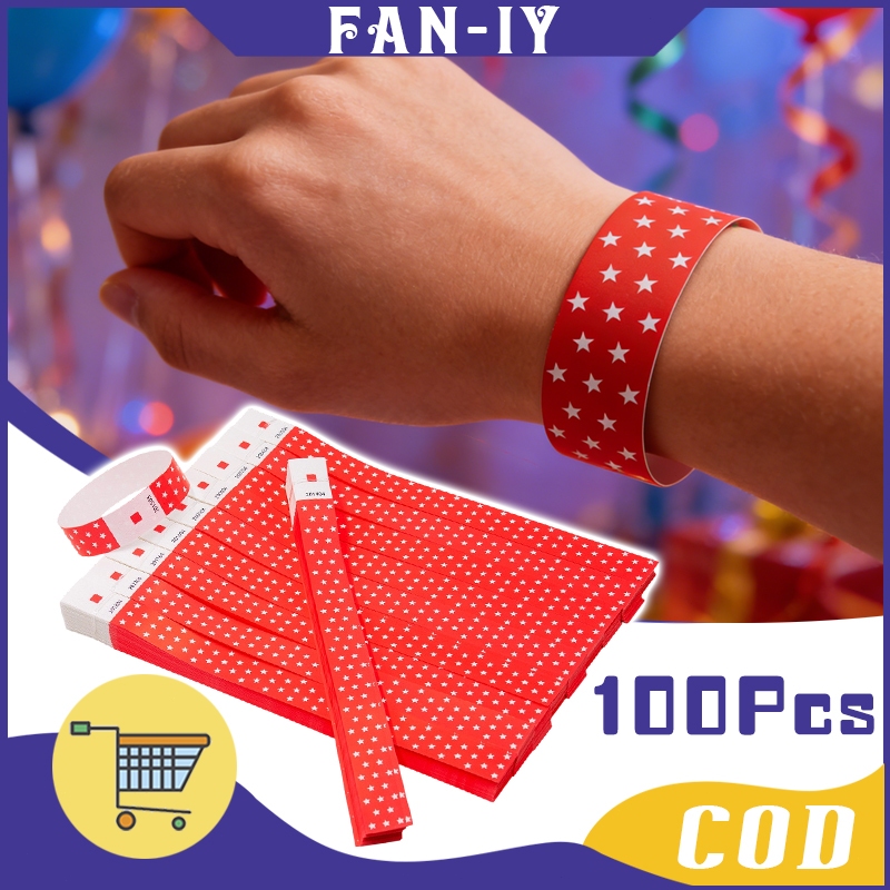 Isi100 Tiket Gelang Taman Hiburan Gelang Tiket Anti Air Gelang Event Tiket Sekali