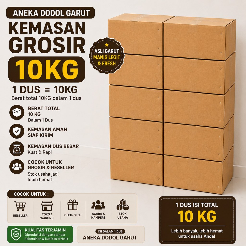 Aneka Dodol Garut Kemasan Dus 10KG | Grosir Dodol Campur | Oleh oleh Garut