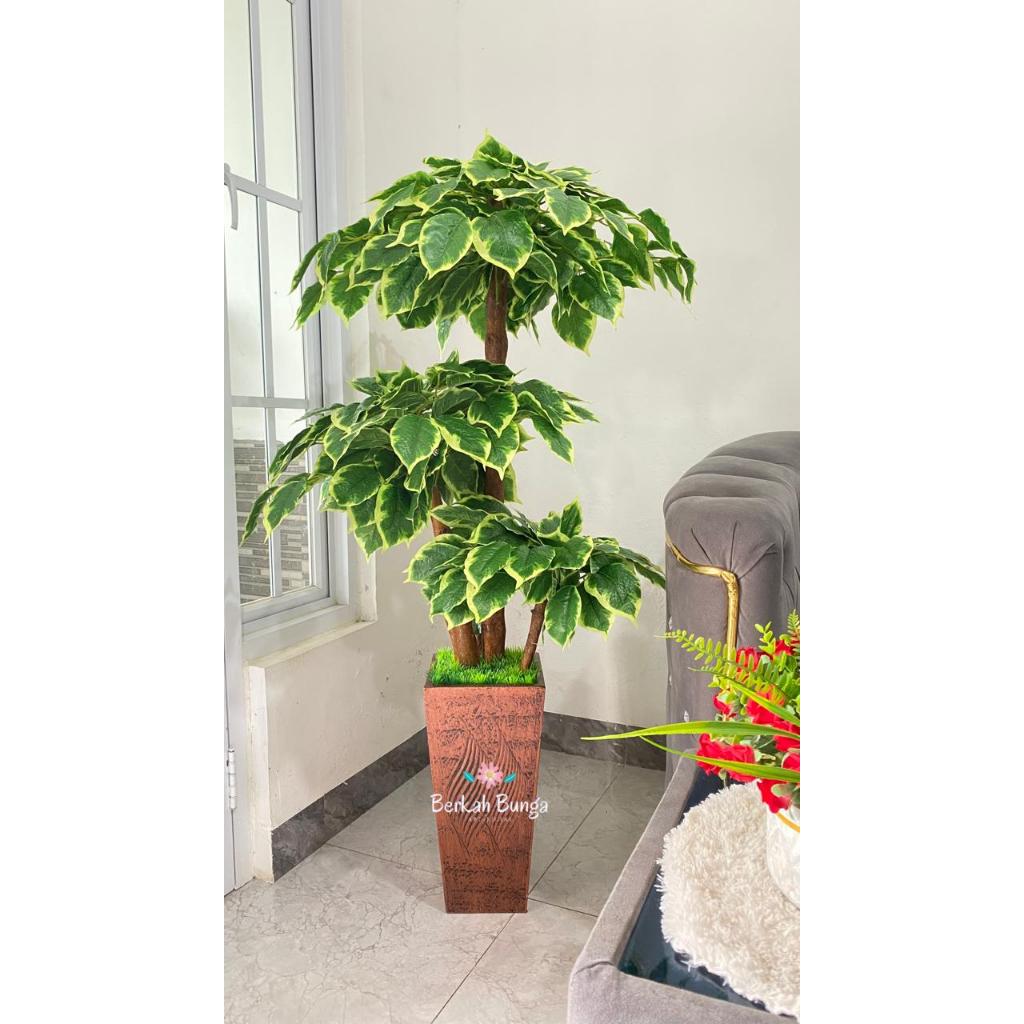 Pohon artificial chingfu bonsai 3 undak~ bunga hias plastik aesthetic~dekorasi ruang tamu ~ dekorasi